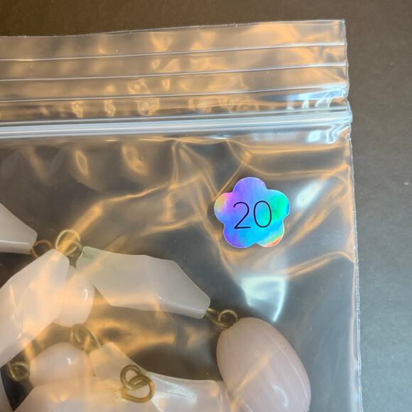 Signed W. Germany Necklace - Pink and Black Lucite Triple Strand 50s - Picture 6 of 7